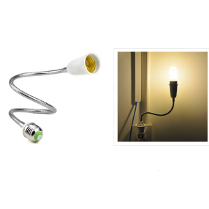 E27 để E27 cổ ngỗng cơ sở Bộ chuyển đổi nối dài Bộ chuyển đổi đui đèn xoáy Extender ánh sáng đèn đui đèn 16-60cm