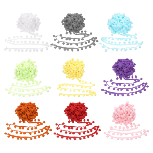 Trang trí pompoms rìa viền TRIM cho gối Rèm đầy màu sắc nhỏ hình cầu sang trọng trang trí ren Phụ kiện May