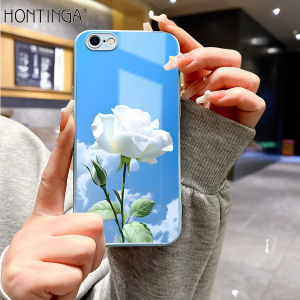 Hontinga เคสเคสกระจกนิรภัยเคสสำหรับไอโฟน6 6S 7 8 Plus SE 2022 2020 X Xr Xs Max เคสแข็งเคสโทรศัพท์เคสโทรศัพท์หลายดอกกุหลาบสีสวย