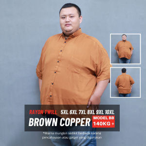 ICW Kemeja Pria Lengan Pendek Jumbo Hijau Sage Hitam Rayon Polos 2XL 3XL 4XL 5XL 6XL 7XL 8XL 9XL 10XL Hem Big Size