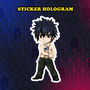 Stiker Hologram Gray Fullbuster1 Fairytail ukuran 11 cm