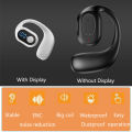 Single ear Earbuds bluetooth Open Wearable Stereo wireless Bluetooth earphones with mic Digital display bluetooth earphones. 