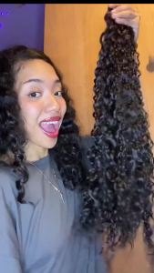 9PCS Clip in Hair Extensions 22 Inch Curly Hair Extension Long Soft Synthetic Hairpieces for Women(Almond Brown)