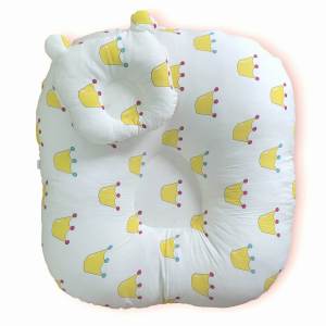 (Kèm gối lõm) Gối nằm cho bé chống trào ngược gối chống ọc chớ sữa bé sơ sinh vải cotton lụa xuất Hàn thoáng mát