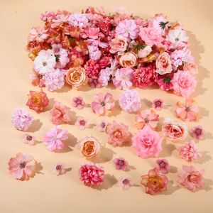 MINUTE 50Pcs Multicolor Faux Flower Heads Silk DIY Fake Peony Daisy Rose Flowers  Artificial Flowers Heads Home Decoration