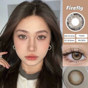 【New Arrival】Mrs.H Natural Black Brown Colored Contact Lens with Power  Nature Profound 6 months 14.2mm Blue Soft lens Set 0--0.8