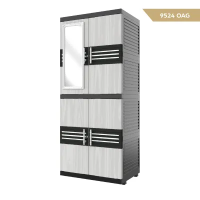 JUMBO LEMARI PAKAIAN PLASTIK NAIBA MSC FIT CERMIN SUSUN 4 MODERN - FULL KUNCI [NABFIT]