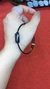 Vòng đeo tay dây cáp Lu Thống ngọc Cẩm thach Sơn thủy trơn AV