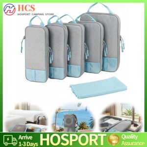 Portable Digital Travel Bag with Expandable Compression Storage Pouches for Luggage Organization