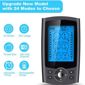 Ebeau 24 Modes Electric Digital Neck Massager Back Shoulder Foot Leg Massage Machine Tens Therapy Machine Pulse Massager Tens Massager for Back Neck Pain Relief Body Muscle Relax