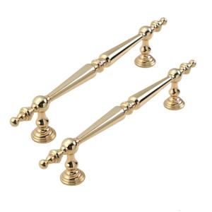 Elegant Golden French Cupboard Handles with Strong Metal Construction for Modern Furniture Drawers Wardrobes 2PCS