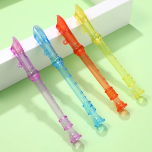Transparent Mini Flute Pendant Candy Color Musical Whistle Toys For ChildrenS Birthday Party Favors