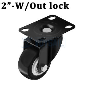1.5 - 2 Inch Heavy Black Gold Brick Caster Wheel With Double Rolling Pearl Bearing Noise Reduction Wheels