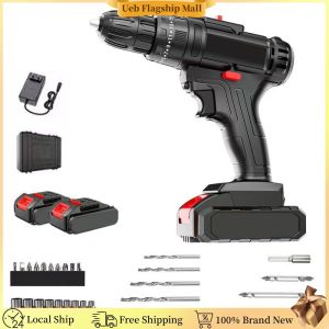 [Ueb Flagship Mall] Electric Drill Cordless Drill Driver Multi-Function Power Drill Kit Variable Speed Small Power Screwdriver Set Rechargeable for Furnishing