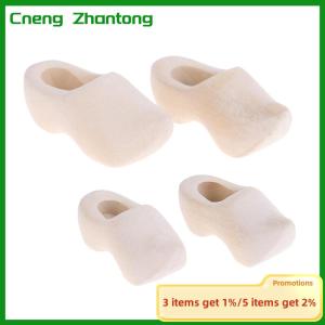 Cneng 1Pair 1/12 Dollhouse Miniature Wooden Shoes Simulation Model DIY Accessories