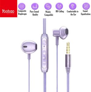 Original YOOBAO L-O11 Comfortable To Wear Superior Sound and Call Wired Earphone with Microphone for 3.5mm Devices