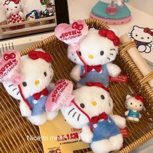 Sanrio Plush Toys Kawaii Hello Kitty My Melody Room Decor Kuromi Plushie Cinnamoroll Doll Plush Keychain for Christmas Gifts