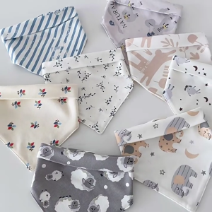 Multifunctional Feeding Bib Soft and Absorbent Triangle Bibs for Babies Feeding Apron Toddlers Breathable Saliva Towel