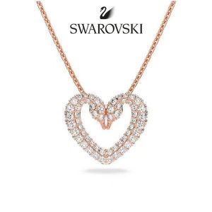 SWAROVSKI Luxury Una small rose gold heart-shaped diamond pendant necklace S925 sterling silver womens fashion necklace