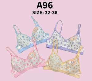 BURSON 3pieces Cute Design Plain Color Baby Bra Girl Cotton Bra with adjusting Strap 11-14 Yrsold