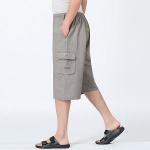 กางเกงขาสั้นลำลองผู้ชายไซส์เอว28-44นิ้วเอวยางยืดกระเป๋าข้างผ้าดีคุณภาพดีและราคาถูก