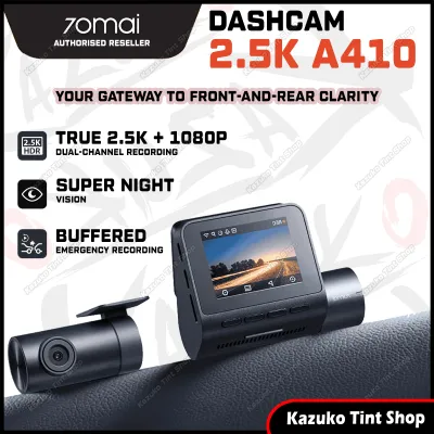 📸 70mai A410 Dash Cam Night Vision | 2.5K+1080P Dual Dash Camera with HDR