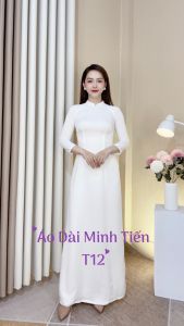 Áo Dài Lụa Tây Thi Trắng Trơn 2 Tà (1 tà trước và 1 tà sau) Hàng May Thủ Công Tỉ Mỉ - T12 Màu Trắng