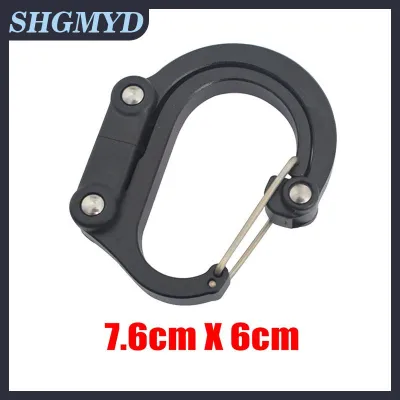 SHGMYD 1PC Multifunctional Aluminum Alloy D-Type Utility Hooks Rotatable Quick-Hanging Carabiner Clips For Camping