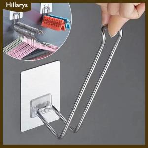 [Hillarys] Linh hoạt treo tường móc lưu trữ không gian tiết kiệm có thể gập lại quần áo giá treo Windproof chống trượt tổ chức