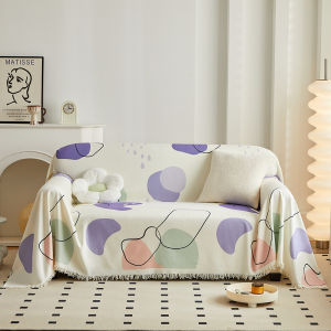 Sofa Blanket Sofa Cover with Tassel Chenille Material Anti-scratch Wear-resistant