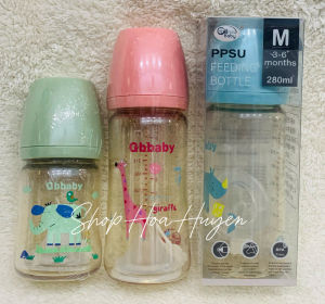 Bình Sữa GB Baby PPSU Cao Cấp màu vàng loại cổ rộng dung tích 280ml 180ml / Bình sữa PPSU GB Baby cổ rộng