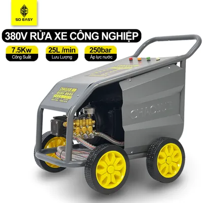 Máy rửa xe công nghiệp cao áp 75KW điện 3 pha 380V 25L/ phút 250bar C1125 động cơ lõi đồng ty sứ may rua xe cao áp công suất mạnh máy xịt rữa xe áp lực cao xịt rửa xe tải container xe cơ giới chuồng trại rác thải máy cày