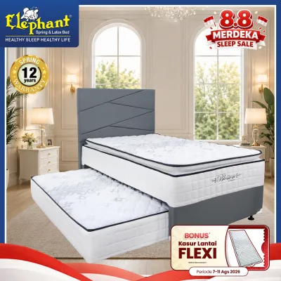 Kasur Springbed 2 In 1 Blossom Elephant - Tempat Tidur - Furnitur - Kamar Tidur - Fitur - Bonus Kasur Lantai