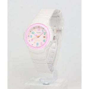 นาฬิกาข้อมือ CASIO LX800 สายซิลิคอนสีชมพู กระจกมิเนอรัล ขนาดหน้าปัด 34mm แฟชั่นสบายๆ