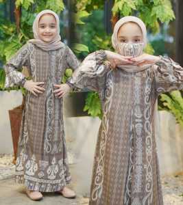 VanesShop Maxi Anak Motif Maxmara Gamis Syari Kids Long Dress Muslim Lebaran Pesta Kia