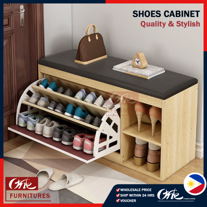 Shoe Cabinet Minimalist Shoe Stool Multifunctional Shoe Rack Modern Shoe  Bench Storage With Flip Drawer Lazada PH