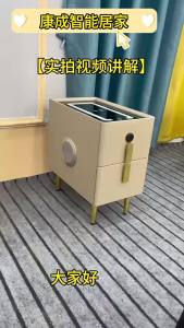 [OKLIFE. SG]Small Light Rock Board Storage Cabinet Ultra narrow bedside table modern simple bedroom solid wood bedside cabinet