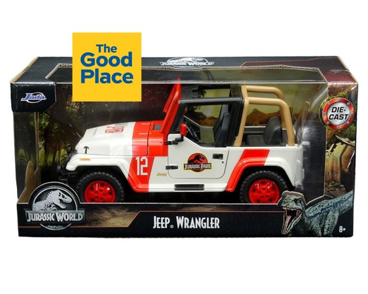 JADA Jurassic World Movie DIe Cast Jeep 1992 Wrangler 1/24 Scale With ...
