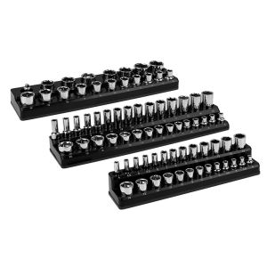 ZYJC 3Psc 1/4" 3/8" 1/2" Drive ic Socket Organizer Set Professional Attaches To Metal Wall ic Socket Holder Kit Organizer Tool Box Multi-color ic Socket Trays ic Socket