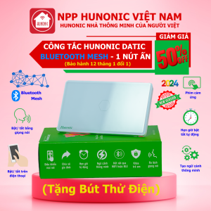 Công Tắc Bluetooth Hunonic Datic 2 Nút Chữ Nhật Bật Tắt Từ Xa Trên Điện Thoại Và Ra Lệnh Giọng Nói