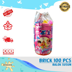 Acekids Mainan Edukasi Bloks Susun Anak Kreatif Block 100 Murah Original - PT8105P