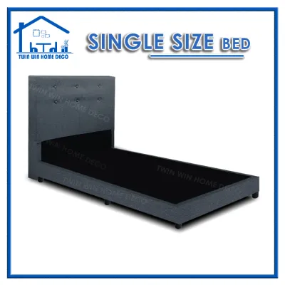 Twin Win FROMIN 3 Feet Water Repellent Fabric Divan Single Size Bedframe/Bed Base - Grey Color