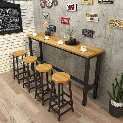 Bar Table 40CM wide Waterproof - High Long Table with Stool Set for Balcony & Small Space Living