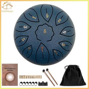6 inch 11 Tune Musical Instrument Steel Tongue Drum for Beginner (Black/Purple/Gold/Dark Blue)