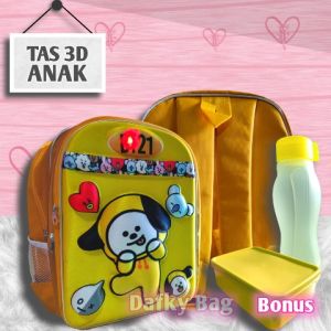 Dafky Bag - Promo tas ransel anak sd perempuan laki laki karakter kartun 3D / timbul dengan lampu LED yang keren untuk anak