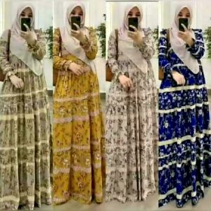 Gamis Maxi Terbaru Gamis Hyget Terbaru Motif Abstrak Di Tempat/Cod