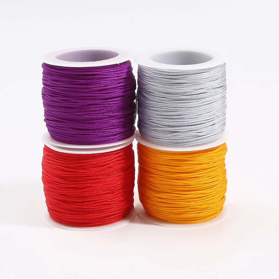 50Meter 0.8mm Nylon Cord Thread Chinese Knot Macrame Cord Bracelet Braided  String DIY Tassels Beading Shamballa String Thread