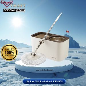 Bộ Lau Nhà Xoay Tay LocknLock Dual Bucket Spin Mop ETM478 ( 2 Bông Lau) - Hàng Chính Hãng