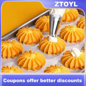 【ZTOYL】 1M 2A 2F 6B Cake Tip DIY Cream Icing Piping Nozzles Pastry Tips Fondant Cake Decorating Tip Stainless Steel Nozzle Baking Tool