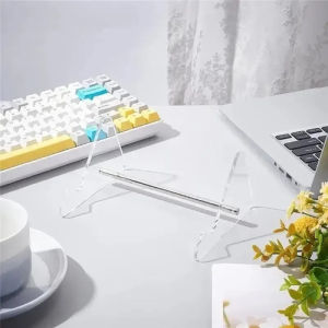 Keyboard Storage Stand 1 Tiers Transparent Metal Rod Desktop Keyboard Display Rack Organizer
